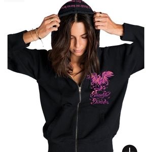Beautiful Disaster Zip up hoodie, sz M
